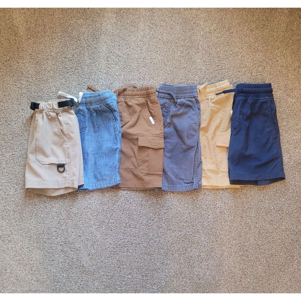 Boys Shorts Bundle Size 4T Lot of 6 Khaki Cargo Blue Casual Back to School